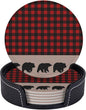 6 Pcs Bear Plaid Red Black Buffalo Deel Elk Moose Abstract Mountain Tree by Jfniub