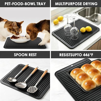 Black Silicone Trivet 16'' X 12'' Silicone Hot Pads - Image 4