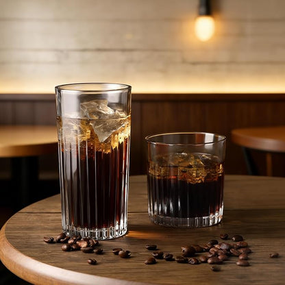 Laerjin Drinking Glasses Set of 8, 12 oz Highball Glasses & 10 oz Cocktail - Image 3