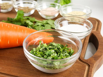 HillSpring 3 Sizes of Glass Prep Bowl Sets, Clear Small Pinch Bowls for Salt, Spices and Chopped Ingredients, 1.5oz/2.5oz/3.5oz, Set of 12