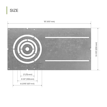 ASD 18 Inch New Construction Mounting Plate with Asymmetric Round Hole - 3/4/6 Inch Flat Steel Rough in Wafer Light Bracket, Shallow LED Recessed Lighting Housing, 24 Pack
