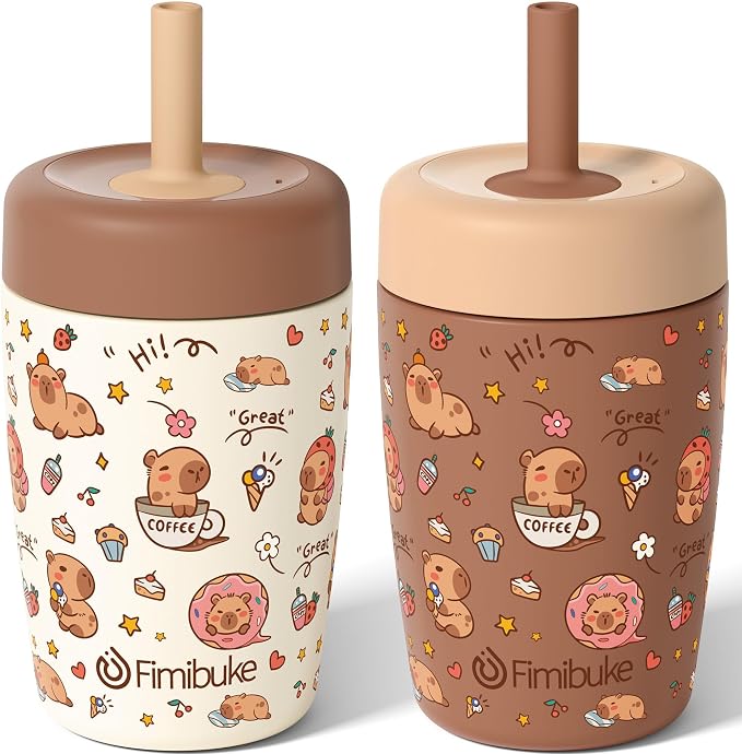 Fimibuke Toddler Cups Spill Proof, 12 OZ Sippy Cup by Fimibuke
