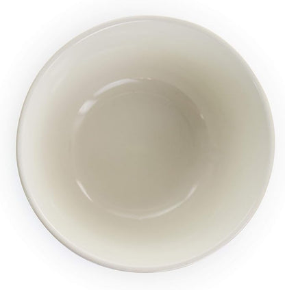 Elama Round Decorated Stoneware Scallop Embossed Dinnerware Dish Set, 16 Piece - Image 8