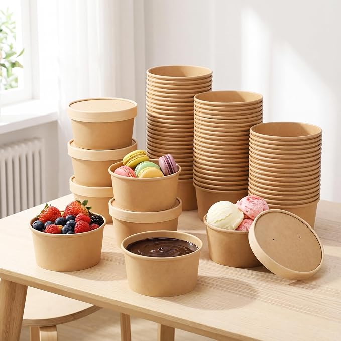 Fulmoon 100 Pack Paper Soup Containers - Image 7