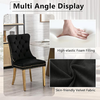 5 Piece Glass Dining Table Set,70" Dinner Room Glass Table Set for 4,Modern Kitchen Dinner Table Set with Stainless Steel Base and 4 Upholstered Velvet Dining Chairs for Living Dining Room