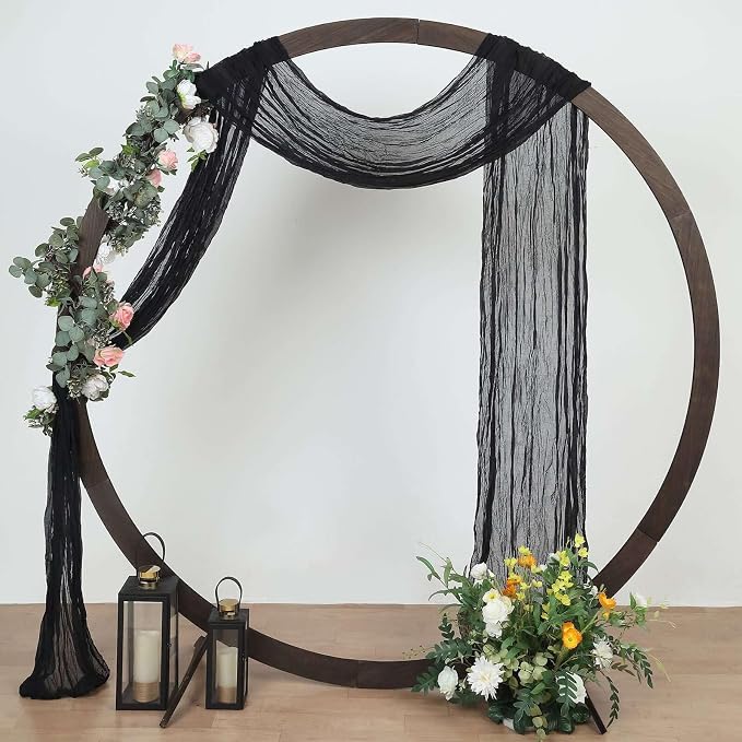 Efavormart 20ft Black Gauze Cheesecloth Wedding Arch Drapery Fabric, Extra Long by efavormart