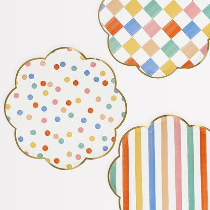 Meri Meri Colorful Pattern Dinner Plates (Pack of 8)