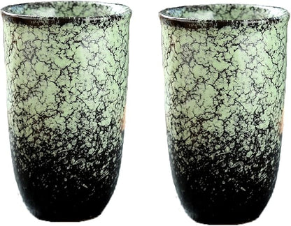 Japanese tea cups Set of 2 Chinese/Japanese style 16oz Handle-less Ceramic Tea by LingXuanGe