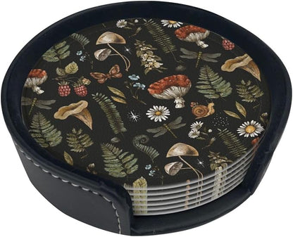 Mushroom Witch Witchy Vintage Plant Coasters by Unknown