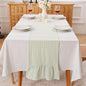 Pile Green White Plaid Gingham Ruffle Table Runner 72 inches Long 100% Washed by KMASANIJI