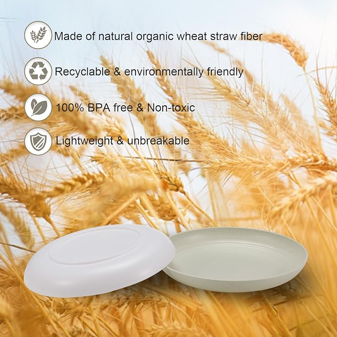 HEYCOME 12 Pcs Unbreakable Deep Dinner Plates Set, 10 inch Reusable Plastic - Image 4