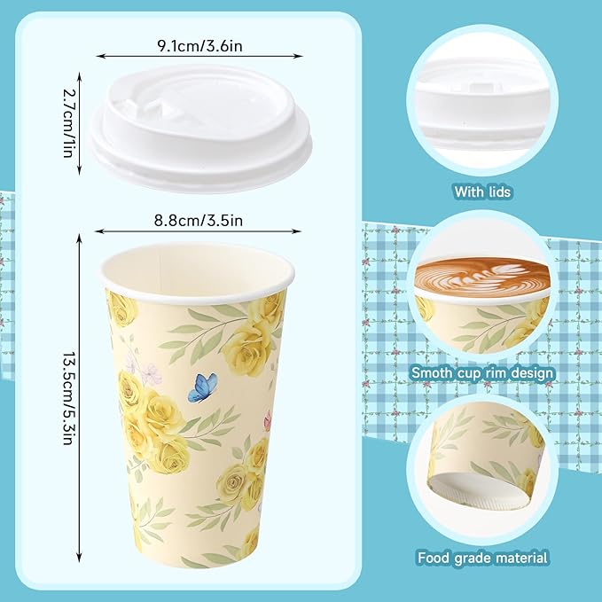 50 Pack 16 oz Disposable Coffee Cups - Image 3
