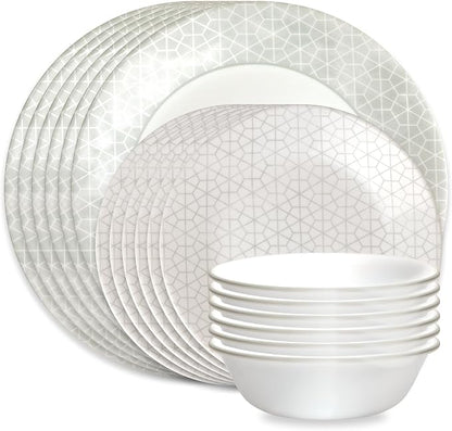 Corelle Vitrelle 18 Piece Glass Dinnerware Sets Service by Corelle