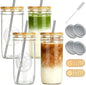 Magicsky 24 oz Glass Cups Iced Coffee Mason Jar Tumbler by MAGICSKY