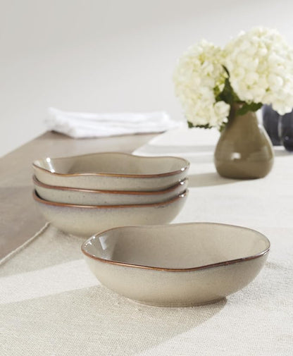 Oneida Dinnerware Set, Organic Shades Oatmeal Pasta Bowls, Service - Image 4