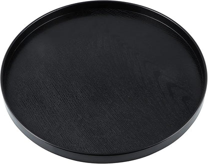 MDLUU Plastic Serving Tray, 13" Ottoman Tray, Round Butler Tray for Breakfast in Bed, Coffee Table Decor, Party