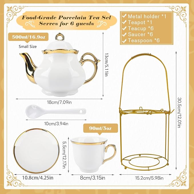 Porcelain Tea Set European Ceramic Tea Cup Saucer Gift Sets - Image 2