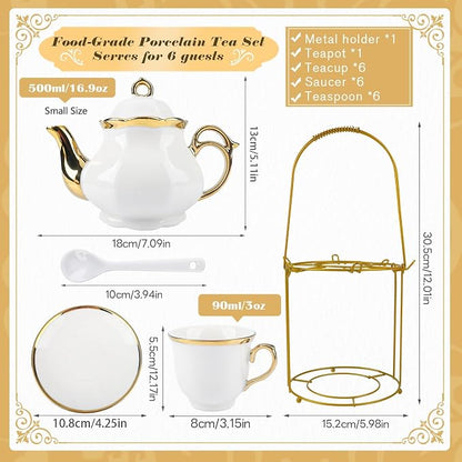 Porcelain Tea Set European Ceramic Tea Cup Saucer Gift Sets - Image 2