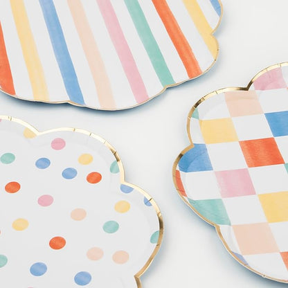 Meri Meri Colorful Pattern Dinner Plates (Pack of 8)