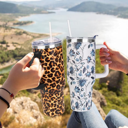SYACOT 40 oz Tumbler with Handle and Straw Stainless Steel Insulated Tumbler - Image 6