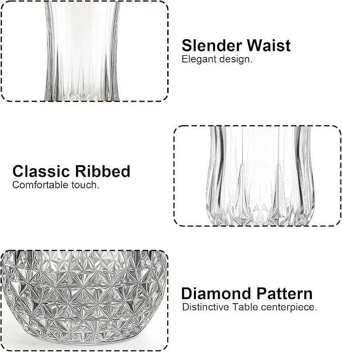 Ruckae Drinking Glasses Set of 8, 11 oz and 7 oz Kitchen Water Glass Cups Set - Image 3