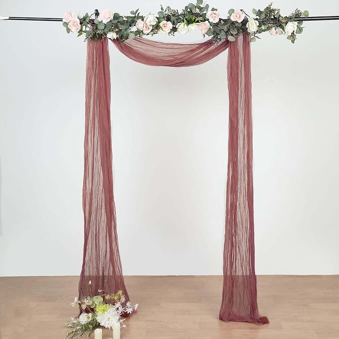 Efavormart 20ft Mauve Gauze Cheesecloth Wedding Arch Drapery Fabric, Extra Long - Image 7