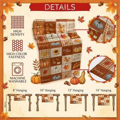 Fall Checkered Table Runner 72 Inches Long, Thanksgiving Pumpkins Table Runners - Image 5