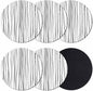 Black Coasters Set of 6, Abstract Lines Gradient Minimalist Modern Texture Soft by PIEPLE