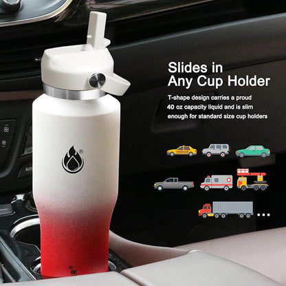 SENDESTAR 40oz Stainless Steel Water Bottle, Double Wall Vacuum Insulated Bottle - Image 4