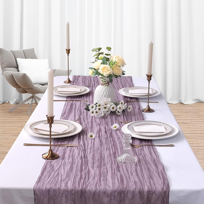 6 Pack Grape Purple Cheesecloth Table Runner 10Ft Gauze Cheese Cloth Table - Image 3