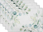 Sage Green Placemats Set of 4 Washable Non-Slip Heat Resistant 12×18 Inch Spring Watercolor Eucalyptus Leaves Thick Place Mats Decorative Linen Fabric Table Mat for Dining Table Kitchen Home Decor