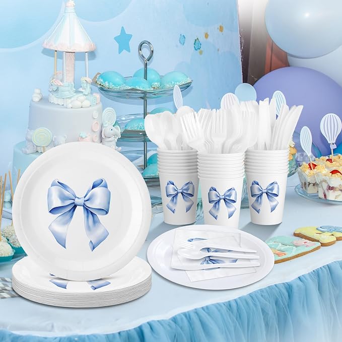 Sieral 144 Pcs Blue Bow Party Supplies Coquette Cute Supplies Bachelorette - Image 5