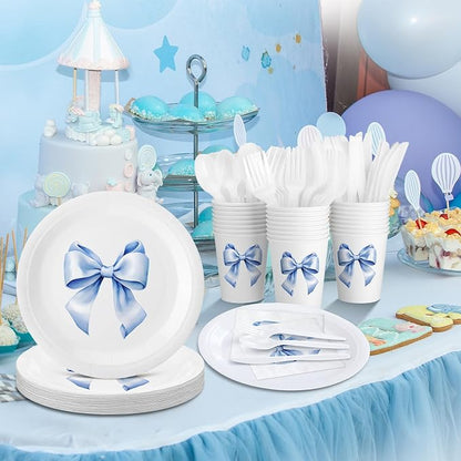 Sieral 144 Pcs Blue Bow Party Supplies Coquette Cute Supplies Bachelorette - Image 5