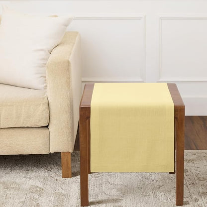 Solino Home 100% Linen Dining Table Runner Golden Straw, Fete 14 x 36 in | by SolinoHome