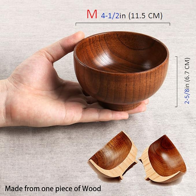 Handmade Wood Bowl, for Rice, Decoration - Image 2