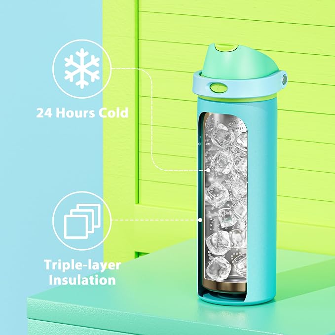 24 oz Insulated Water Bottle for Men: Meoky Stainless Steel Water Bottle - Image 3