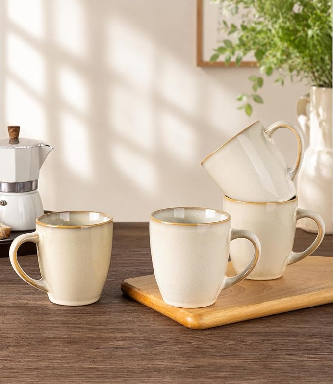 GBhome 12OZ Coffee Mugs Set of 6, Stoneware Coffee Mugs Set, Dishwasher & - Image 6