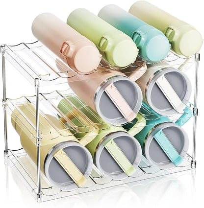 LAMU Stackable Water Bottle Organizer Holder Tumbler Cup Storage Rack | 3 Tier by YourHome-OrganizationHelper