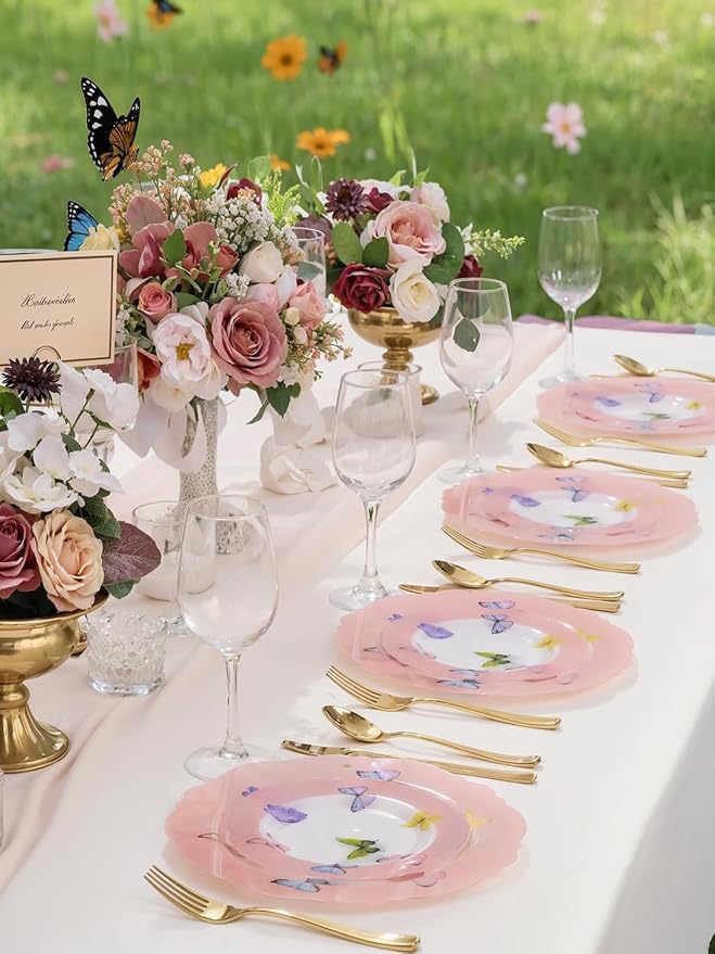 20PCS Pink Butterfly Plates - Image 6
