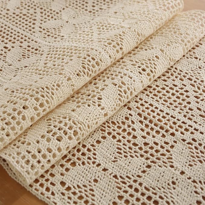 meioro Mesh Woven Table Runners, 35x86 Inch Boho Cotton Table Runner - Image 4