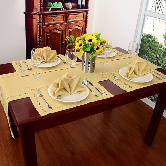 Grelucgo Handcrafted Solid Color Dining Table Runner, Dresser Scarf, - Image 3