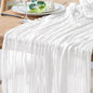 Cheesecloth Table Runner 10FT Ivory Boho Gauze Rustic Sheer Table Runners | by Xiomot