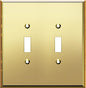 LIDER Reflective Acrylic Toggle Switch Wall Plate, Mirrored Double Light Switch Cover, Plexiglass Cover Plate, Acrylic Glass, Oversized 2-Gang 5.25" x 5.25", LWP-12O-AGD, Gold