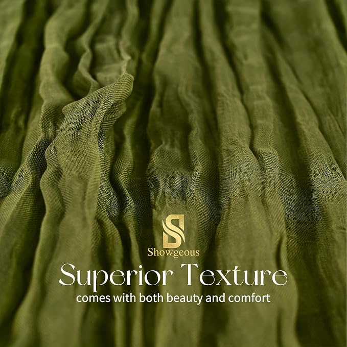 Showgeous 18 Pack Olive Green Cheesecloth Table Runner, 17 x 108 Inches | Boho - Image 4