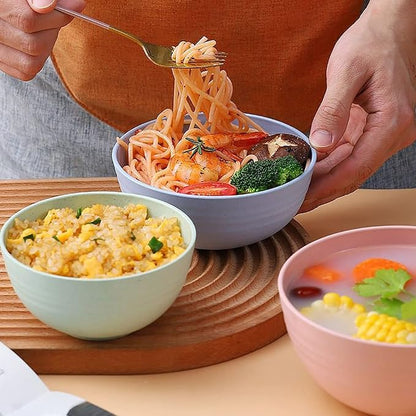 8 OZ Small Bowls Set Cereal Bowls Wheat Straw Bowl Assorted Color Dessert Bowls - Image 5
