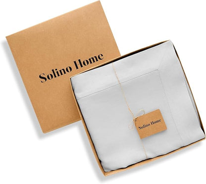 Solino Home Linen Tablecloth for Rectangle Tables 60 x 108 Inch - 100% Pure Linen Silver Cloud Table Cloth - Fete, Machine Washable Cloth Tablecloth for Winter