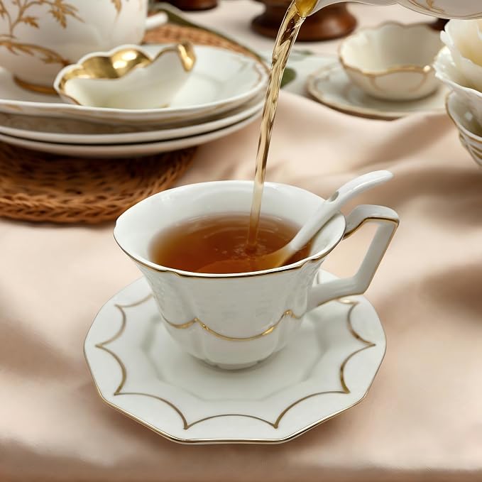 Tea Cup and Saucer Set for 1, 6.8 Oz | Coffee Cup - Image 5
