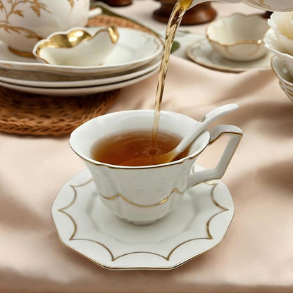 Tea Cup and Saucer Set for 1, 6.8 Oz | Coffee Cup - Image 5