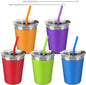 ShineMe 5Pack Kids Cups with Straws and Lids Spill Proof, 12oz Toddler Straw by ShineMe