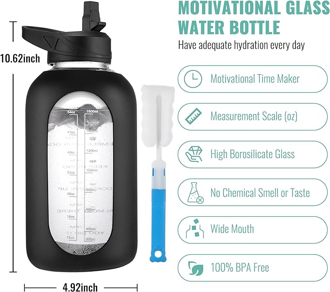 CIVAGO 64 oz Glass Water Bottle - Image 4